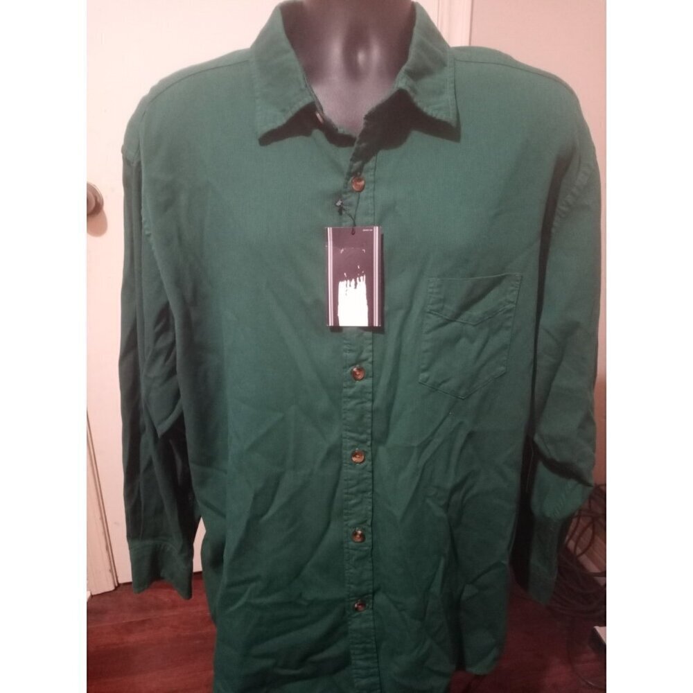 New ROUNDTREE & YORKE Long Sleeve Shirt Modal Cotton Green size 2XL